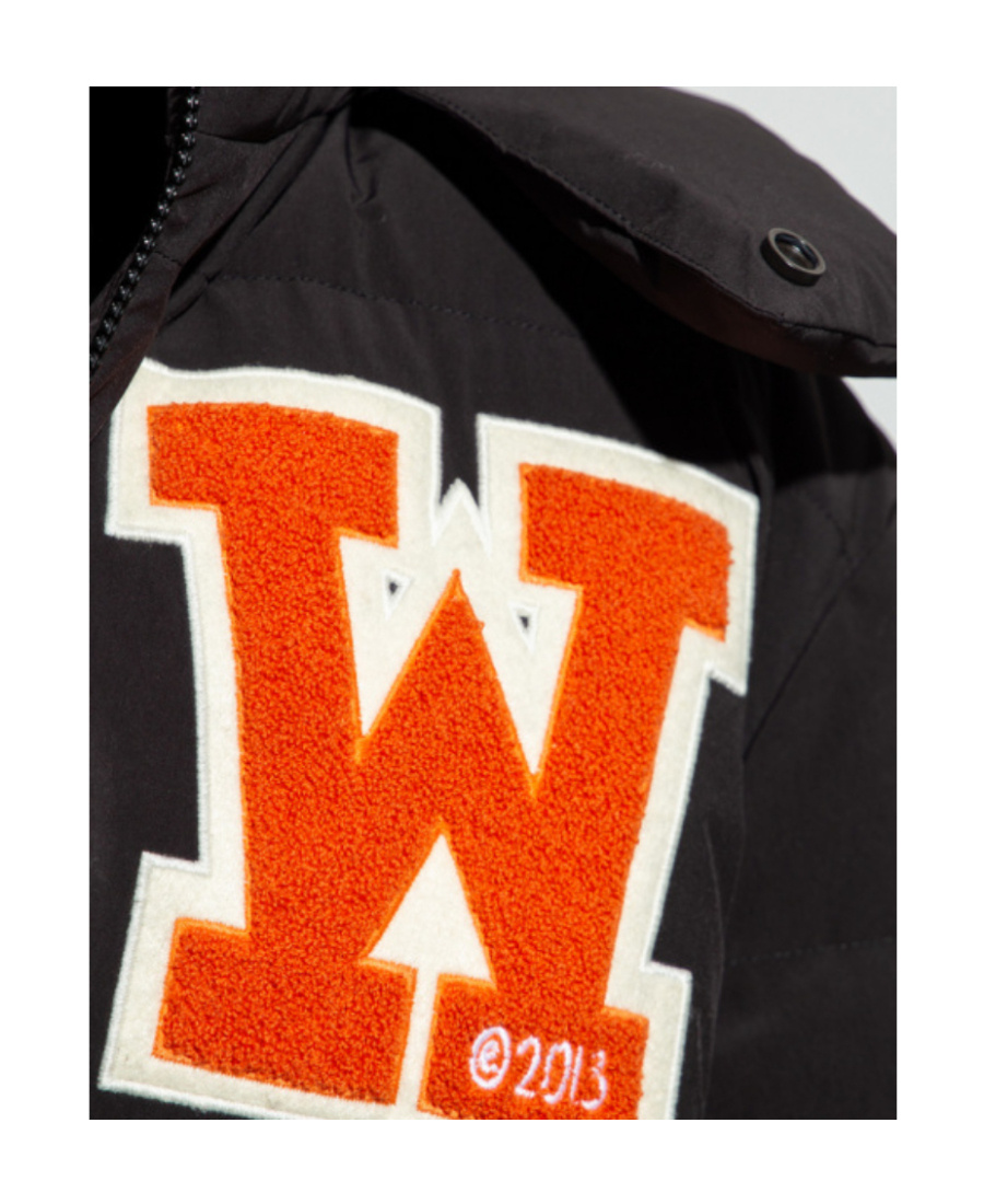 Off-white Logo-patch Puffer Coat In Black