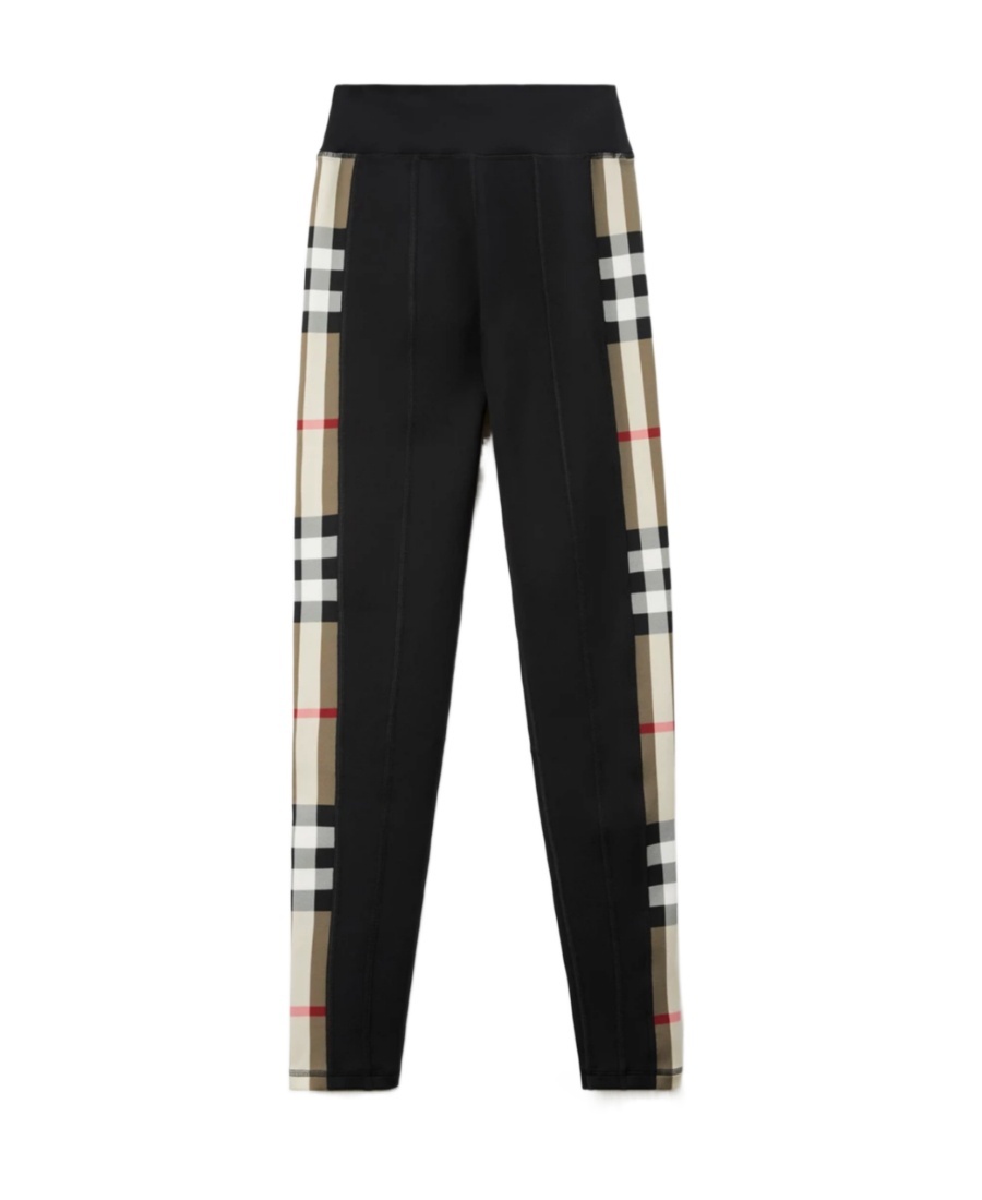 Burberry Vintage Check-panel Leggings In Black
