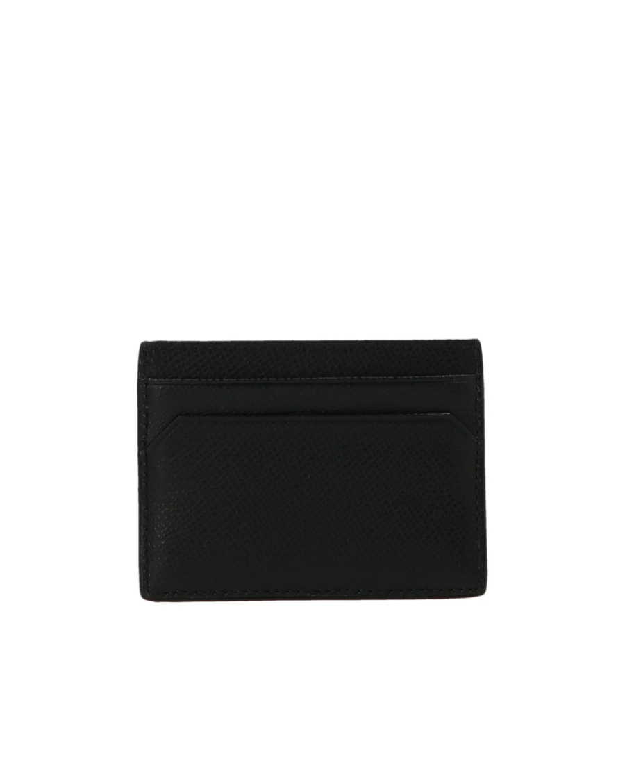 Bally Black Leather Card Holder In Black