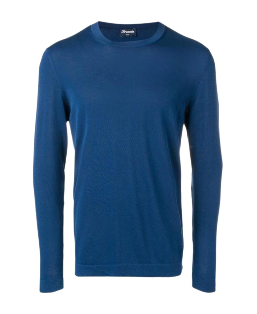 Drumohr Crew-neck Long-sleeved Top In Blue