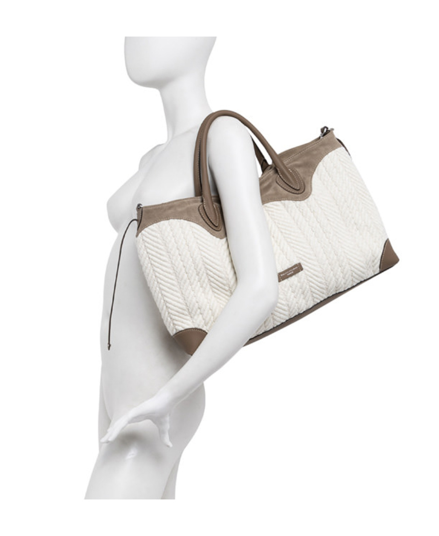 Gianni Chiarini Top Double Handle Shoulder Bag In White
