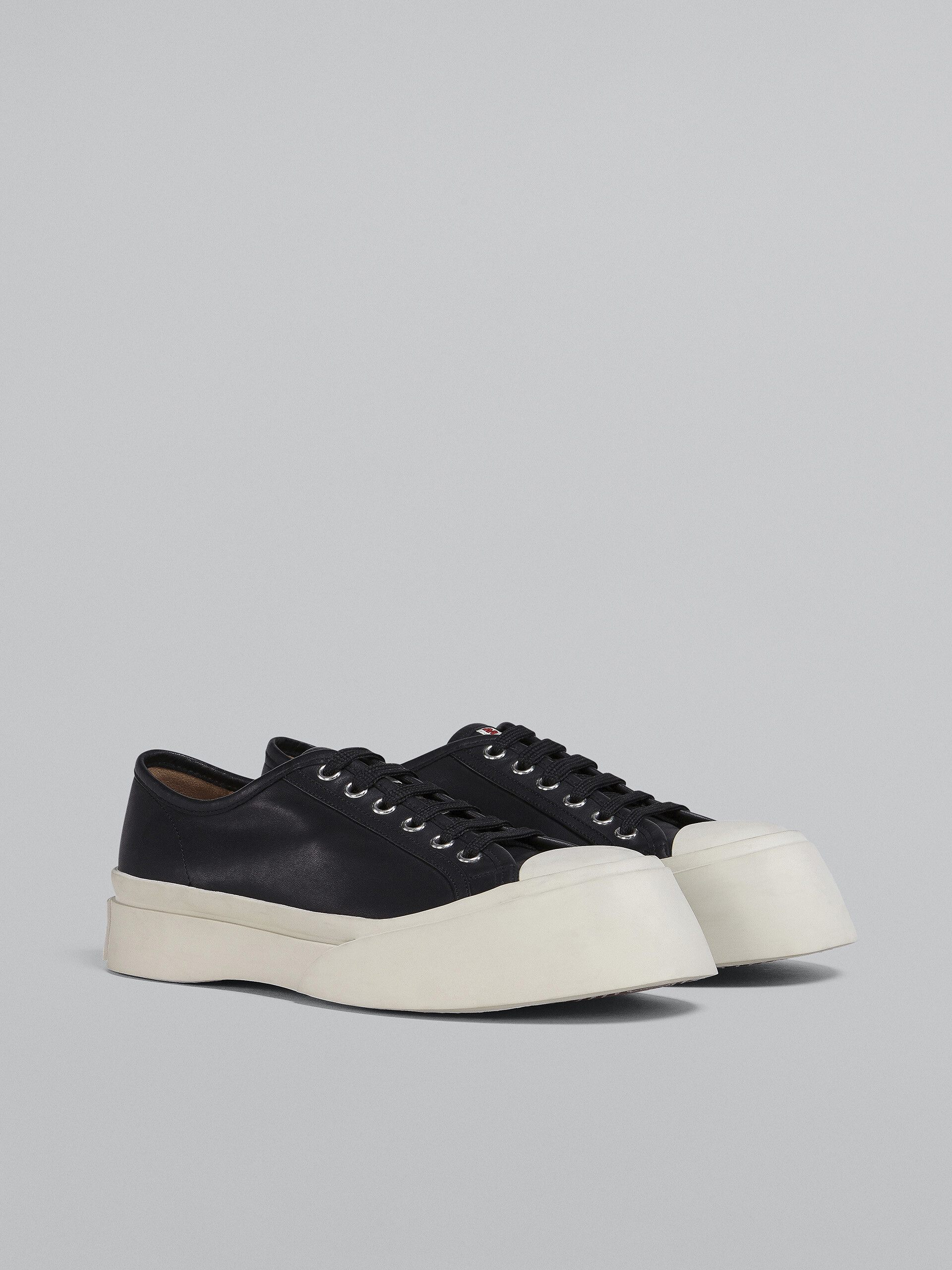 Marni Pablo Leather Flatform Sneakers In Black