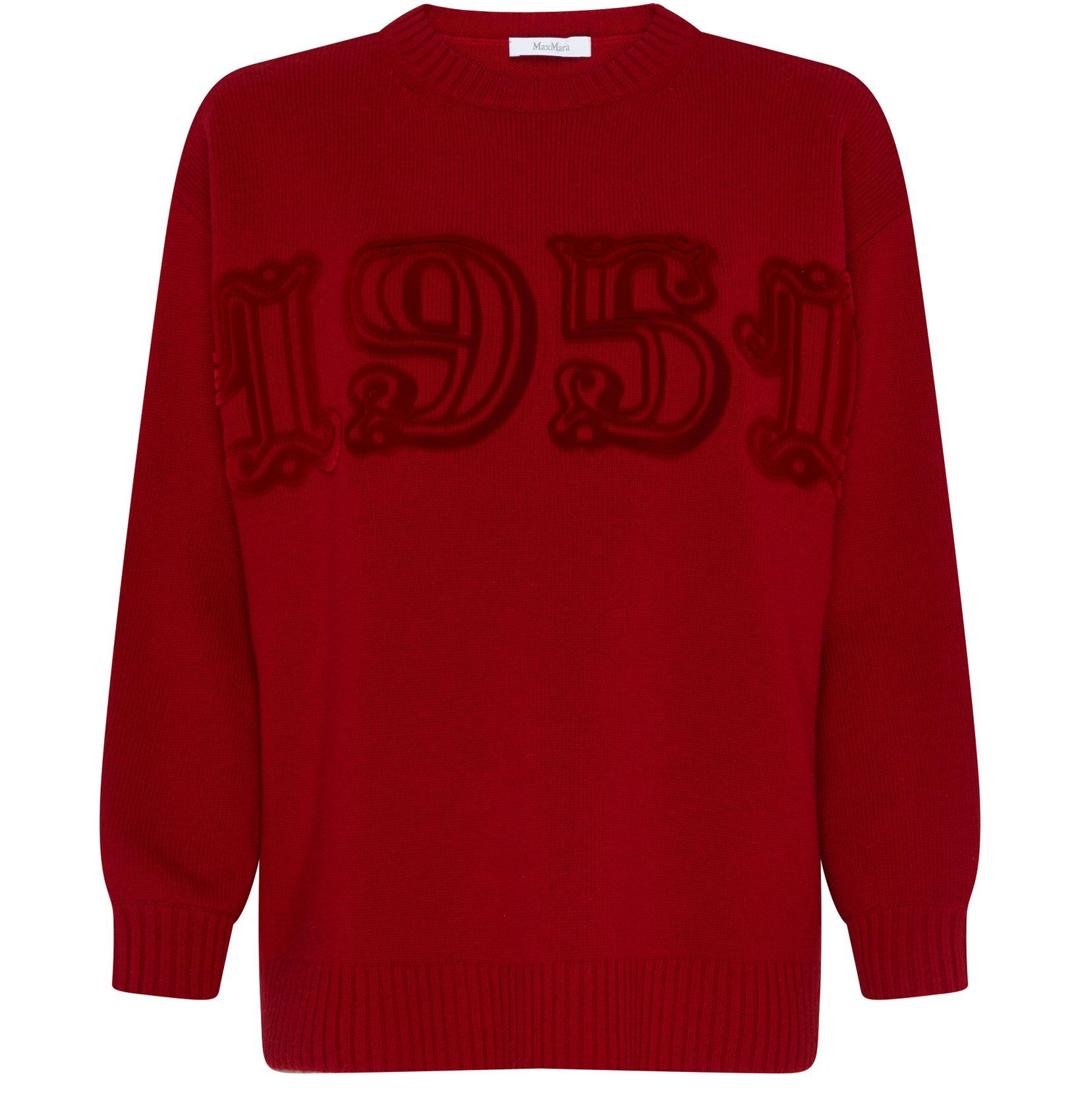 Max Mara Logo Wool And Cashmere Jumper In Red