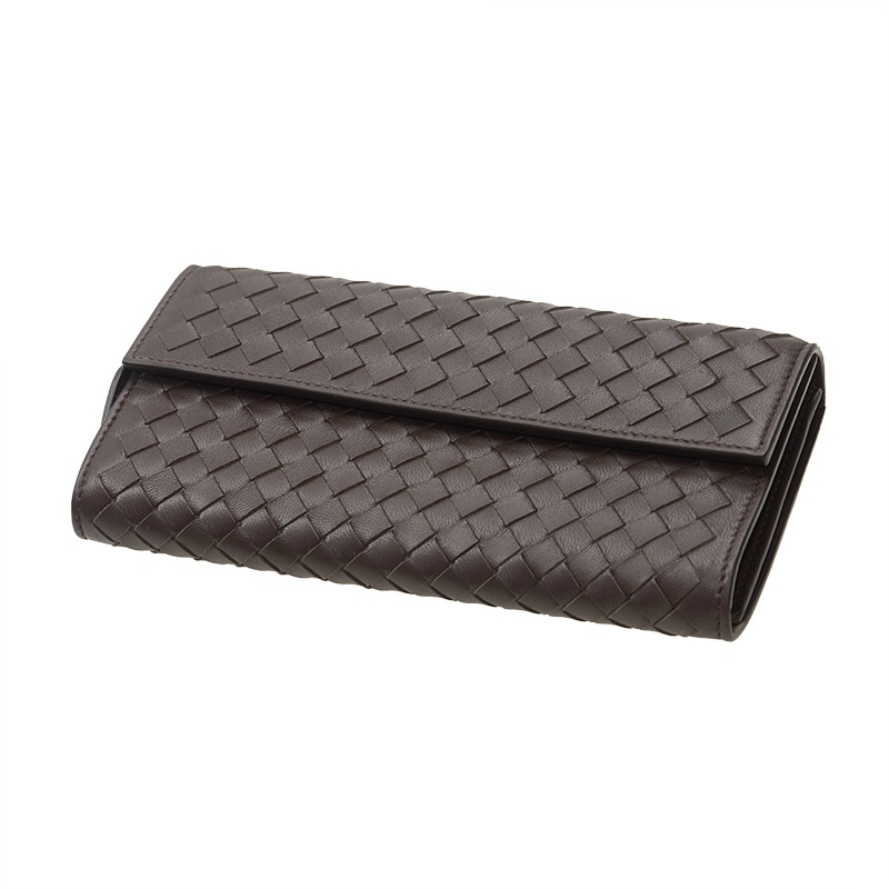 Bottega Veneta Weave A Logo Wallet In Brown