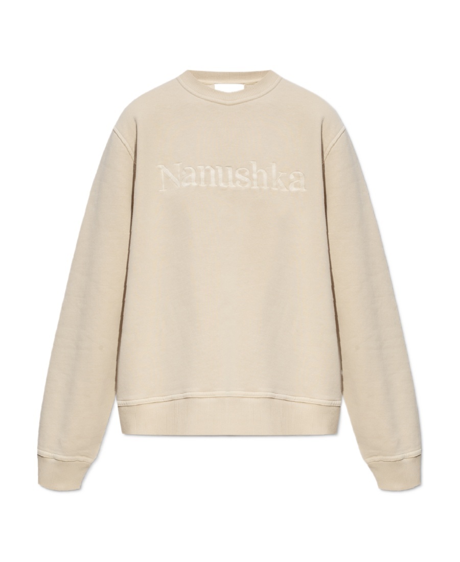 Nanushka Mart Cotton Logo-embroidered Sweatshirt In Nude