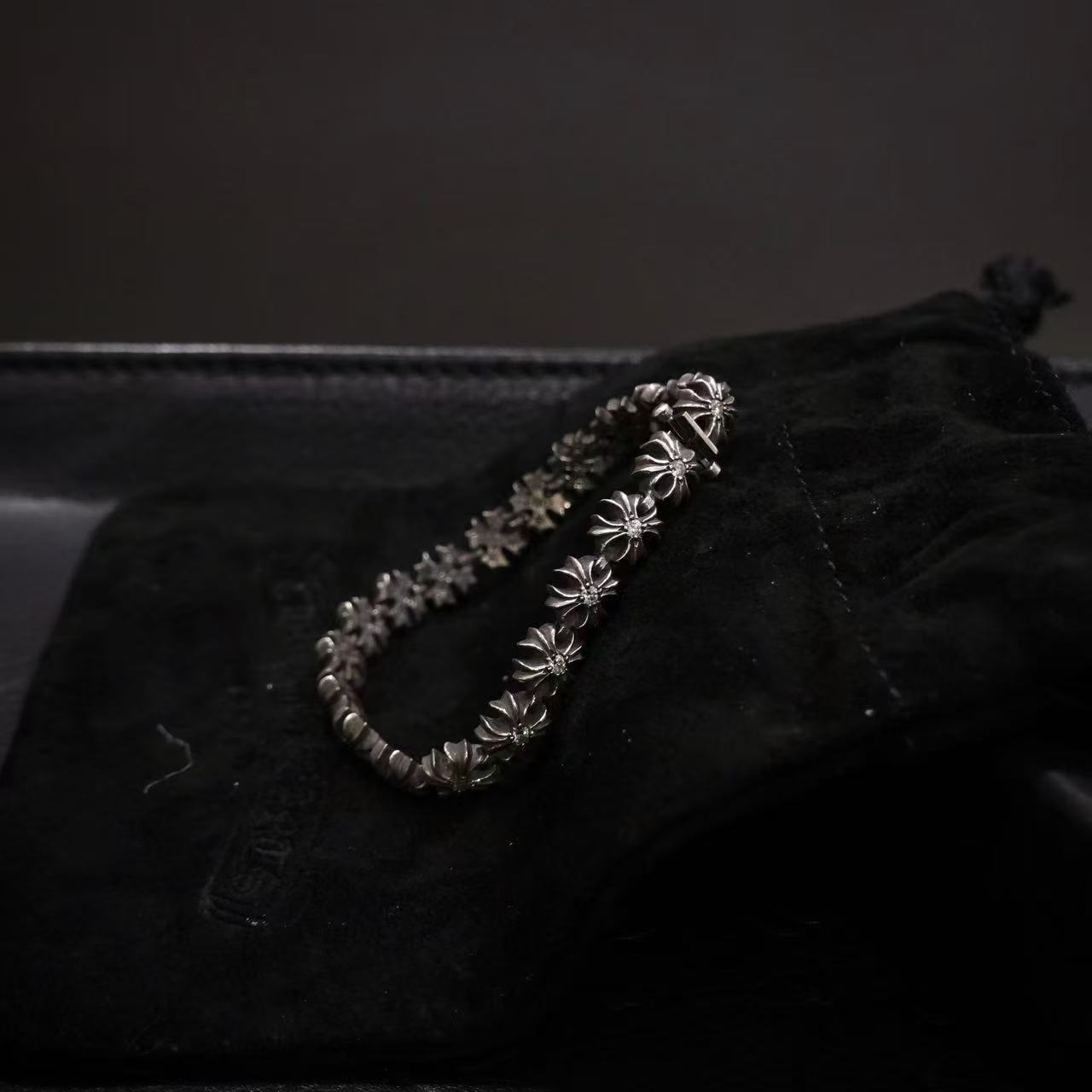 Chrome Hearts Cross Flower Bracelet In Metallic
