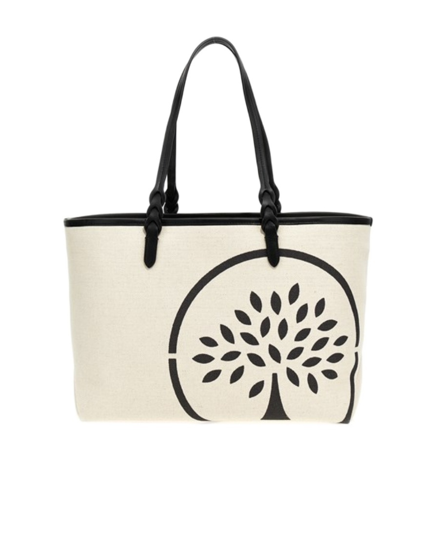 Mulberry Canvas Tote Logo-print Bag In White