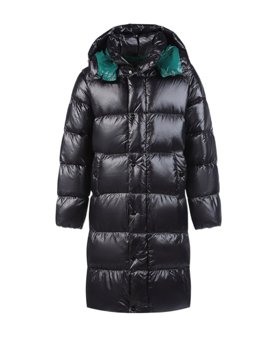 Duvetica Timavo Series Long Hooded Down Jacket In Black