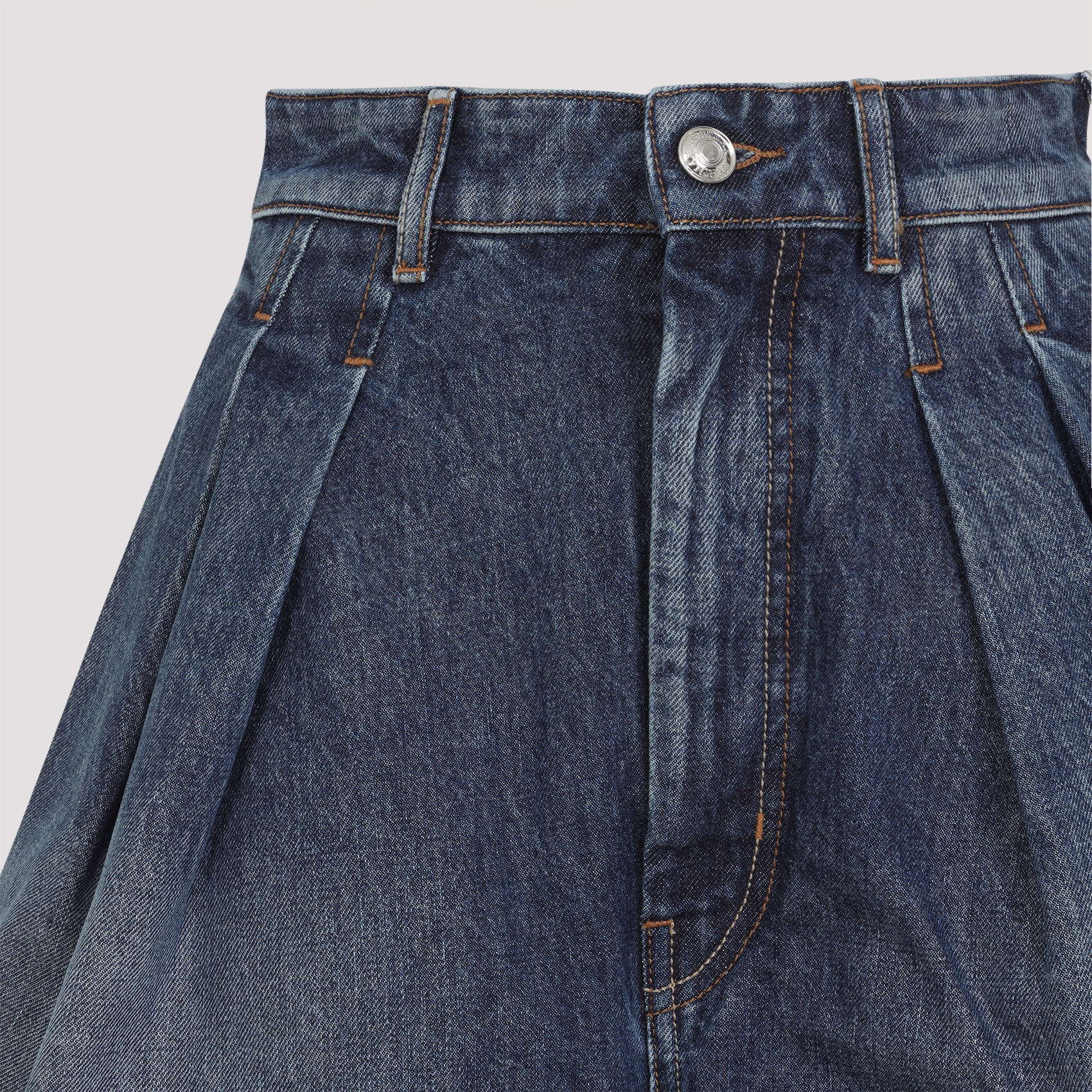 Sportmax Ghirba High-waist Denim Shorts In Blue
