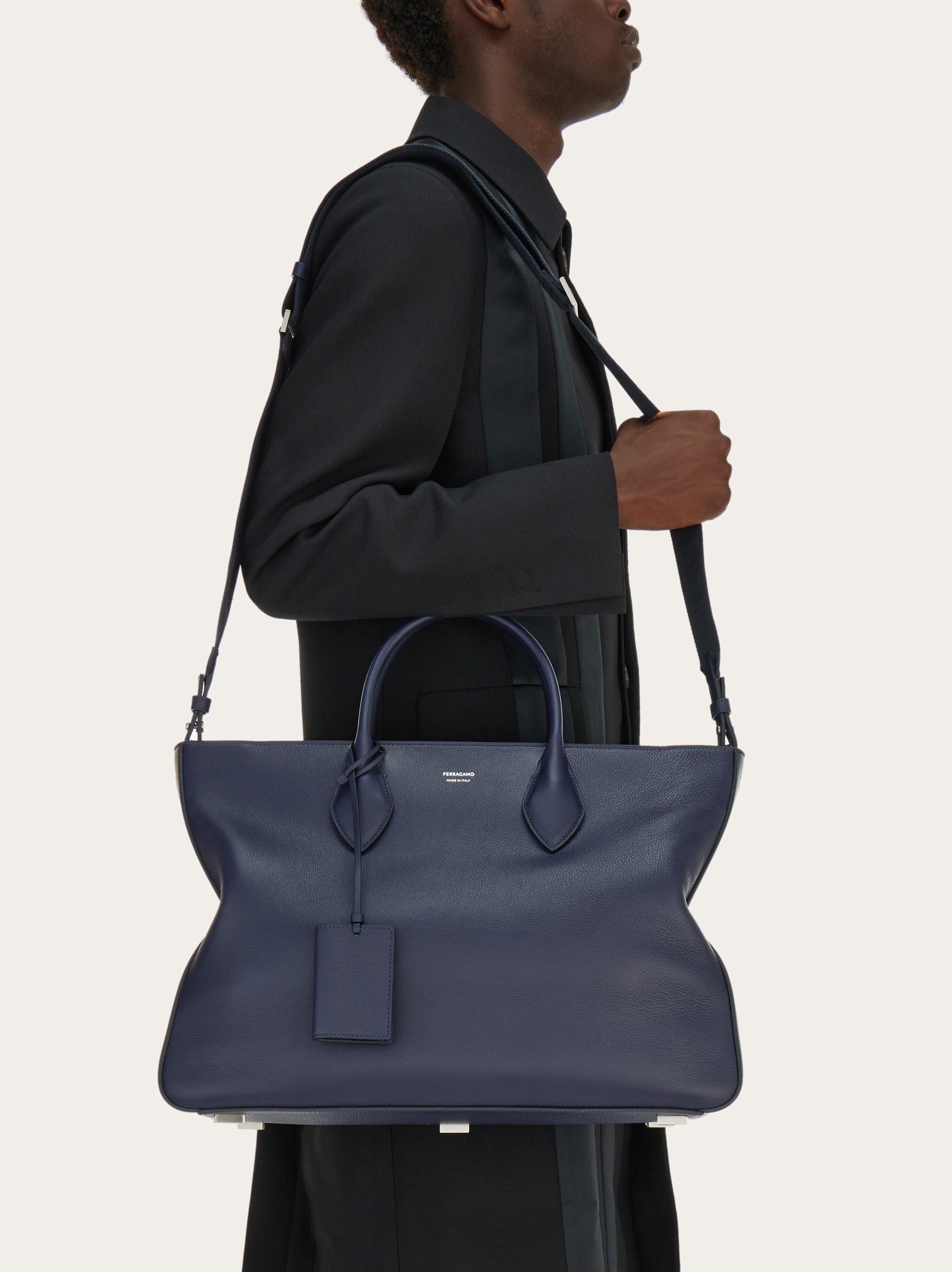 Shop Ferragamo Logo Shoulder Bag In Black
