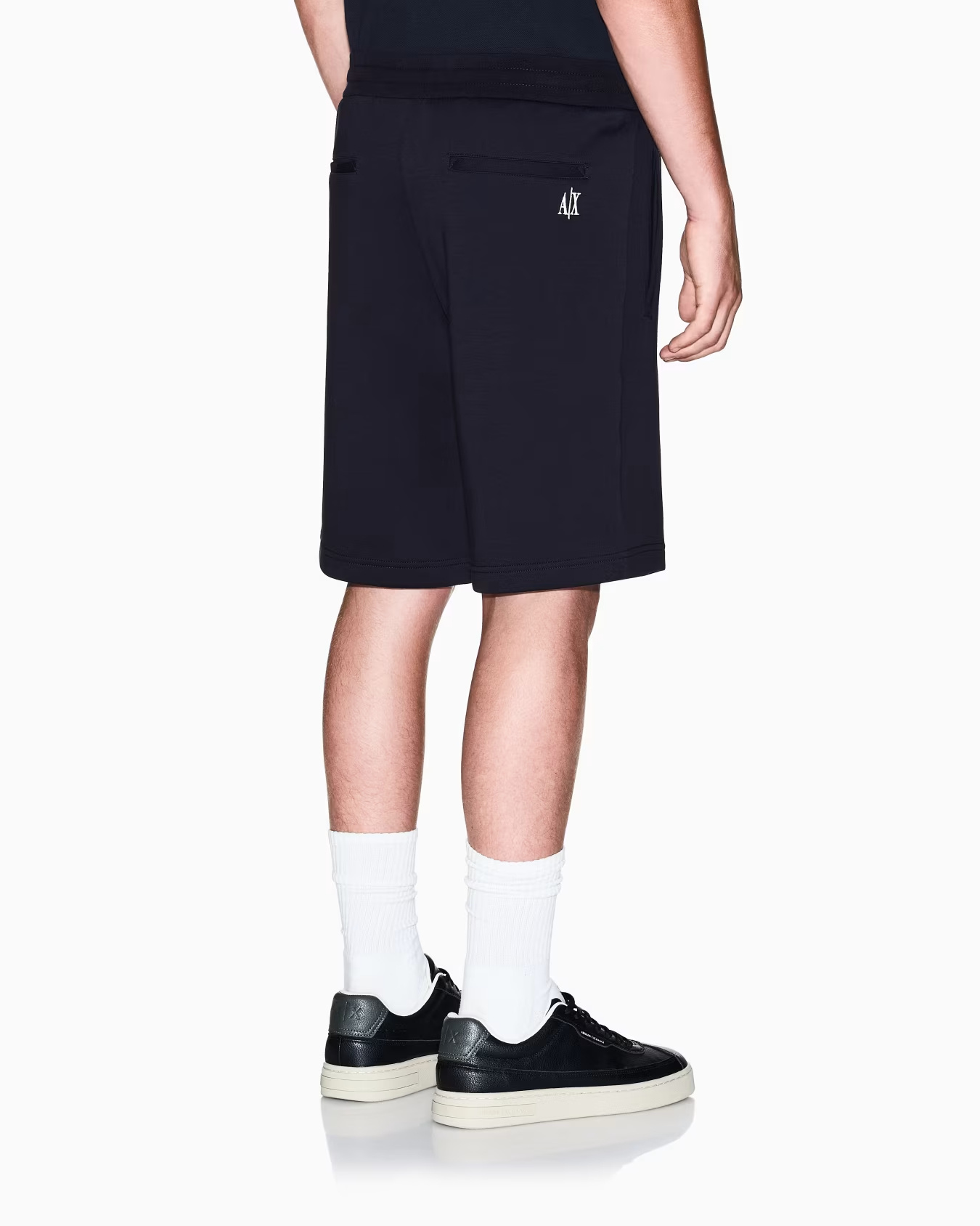 Armani Exchange Drawstring-waist Bermuda Shorts In Blue