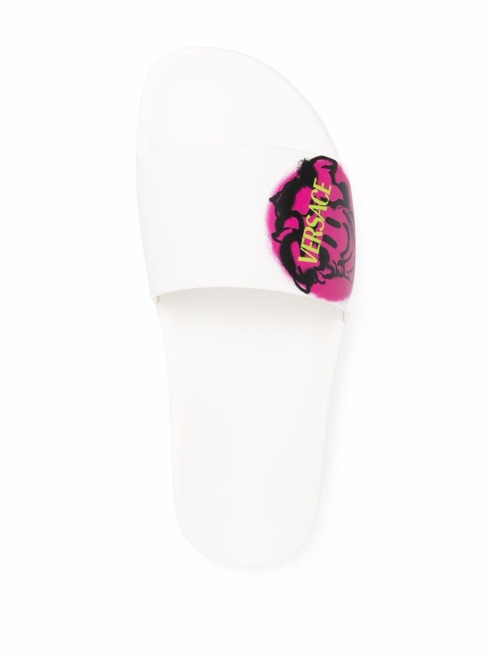 Versace Pool Slide With Medusa Smile Print In White