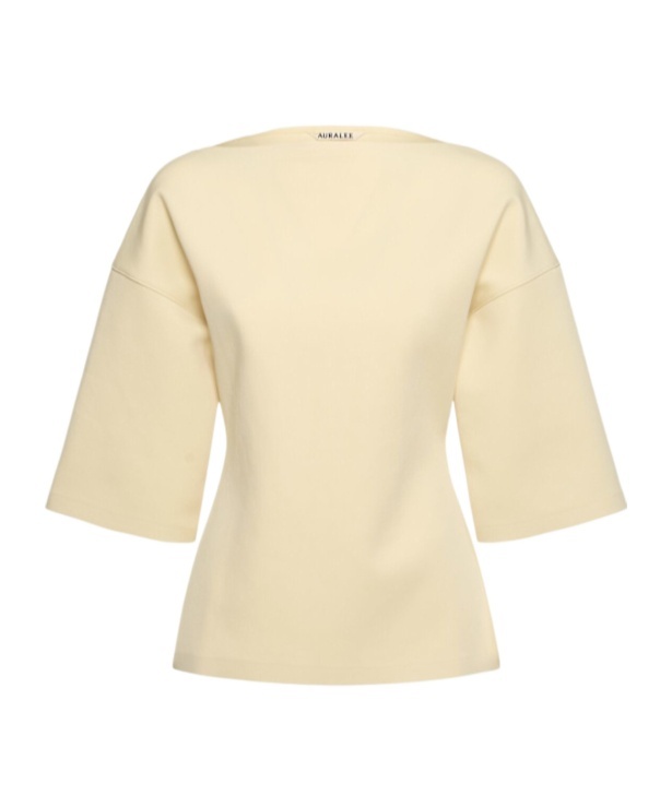 Auralee Boat Collar Top In Nude