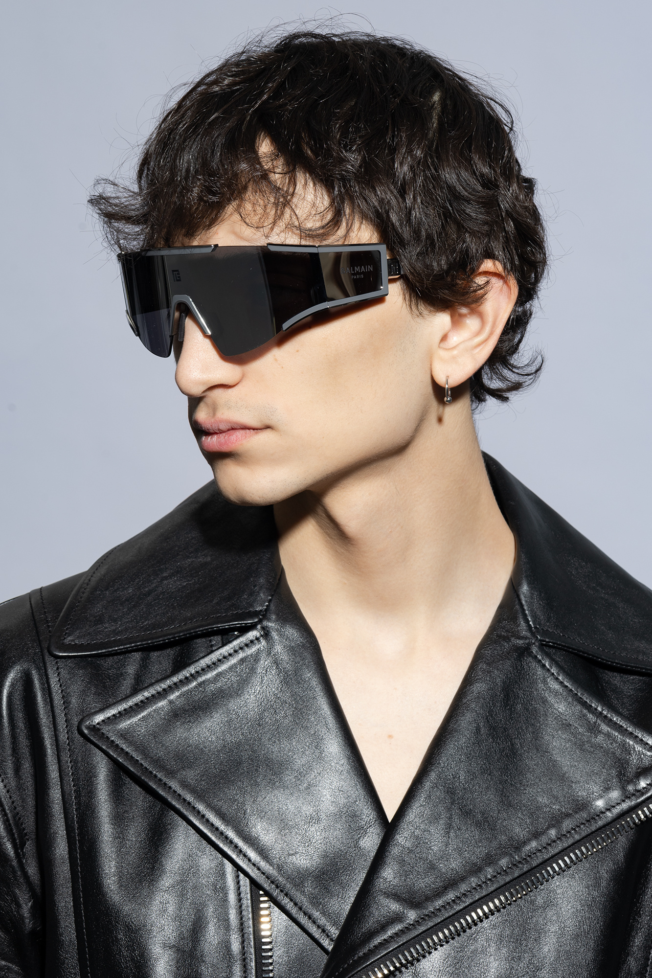 Balmain Eyewear Oversized Frame Sunglasses In White