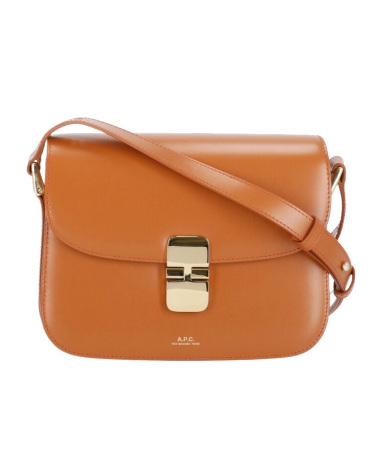 Apc A.p.c. Grace Logo Printed Small Shoulder Bag In Orange