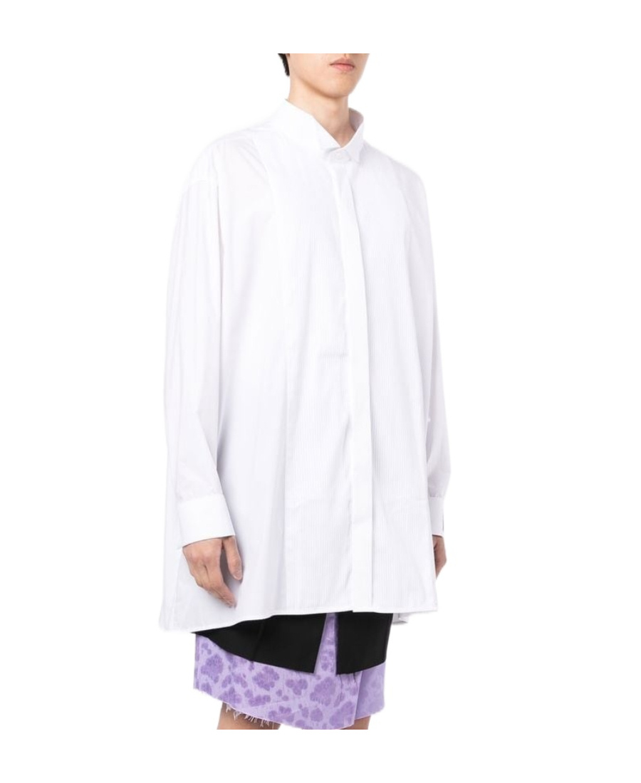 Raf Simons Logo-patch Button-up Shirt In White
