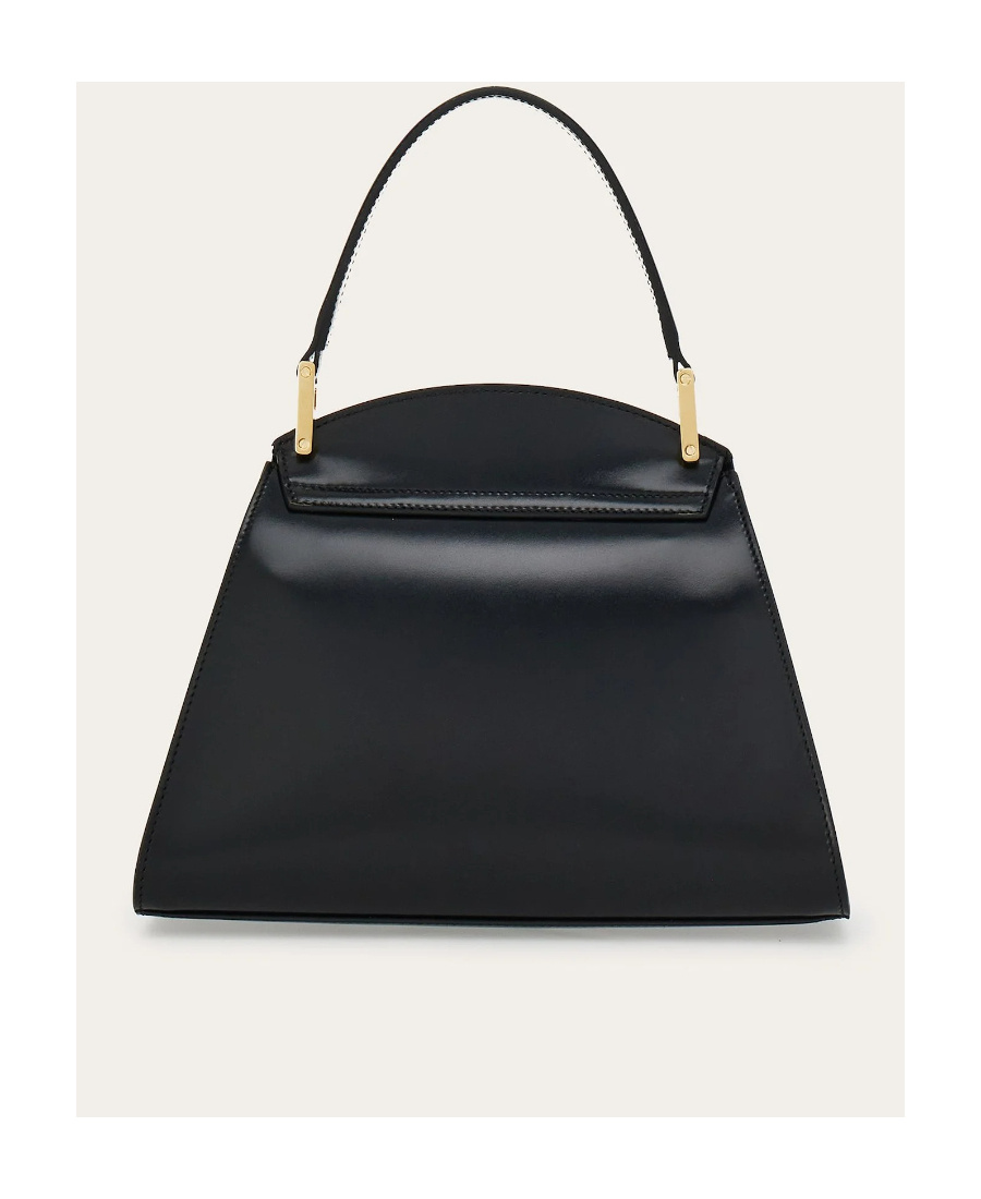 Ferragamo Salvatore Geometric Top Handle Bag In Black