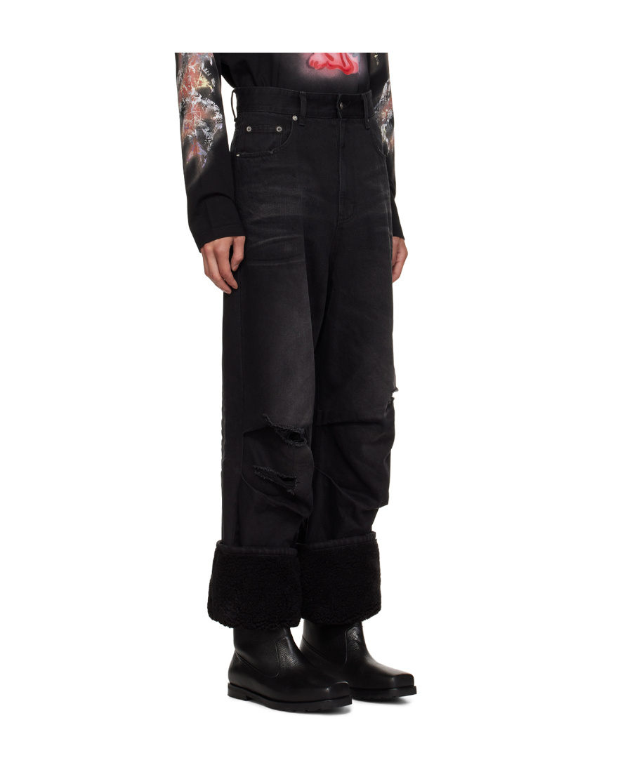 We11 Done Faded And Worn Detail Jeans In Black
