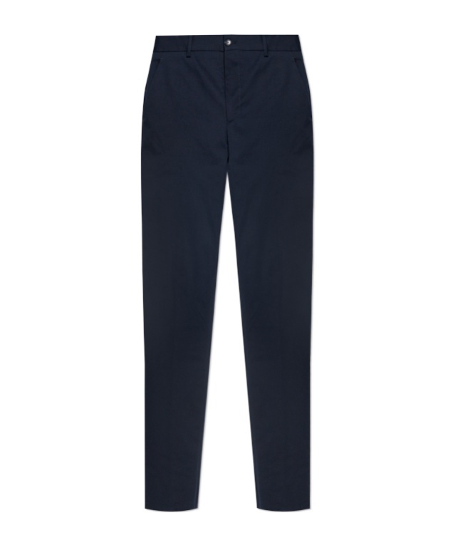 Etro Flat-front Cotton Trousers In Blue