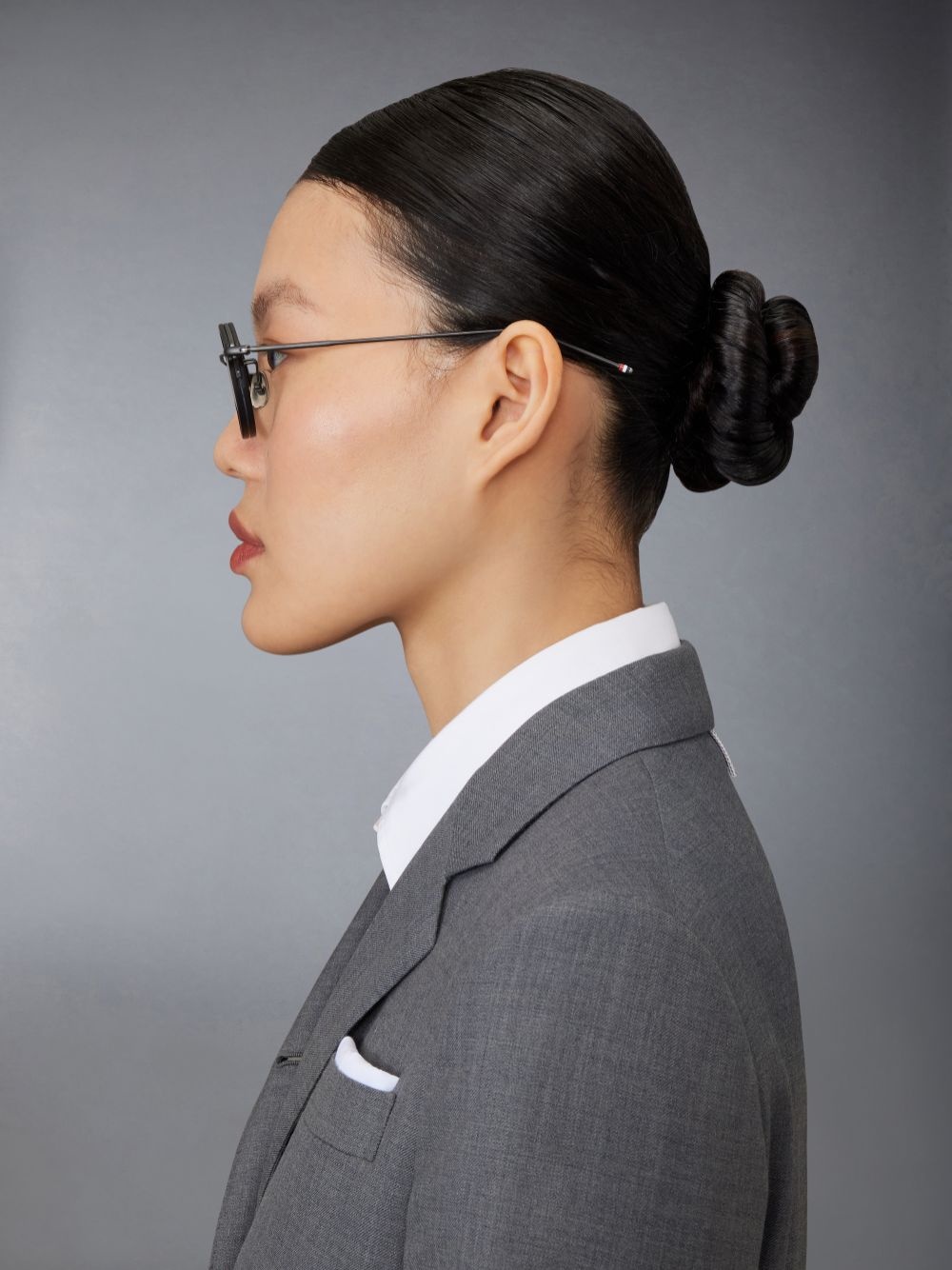 Thom Browne Round Frame Flat Mirror In Black