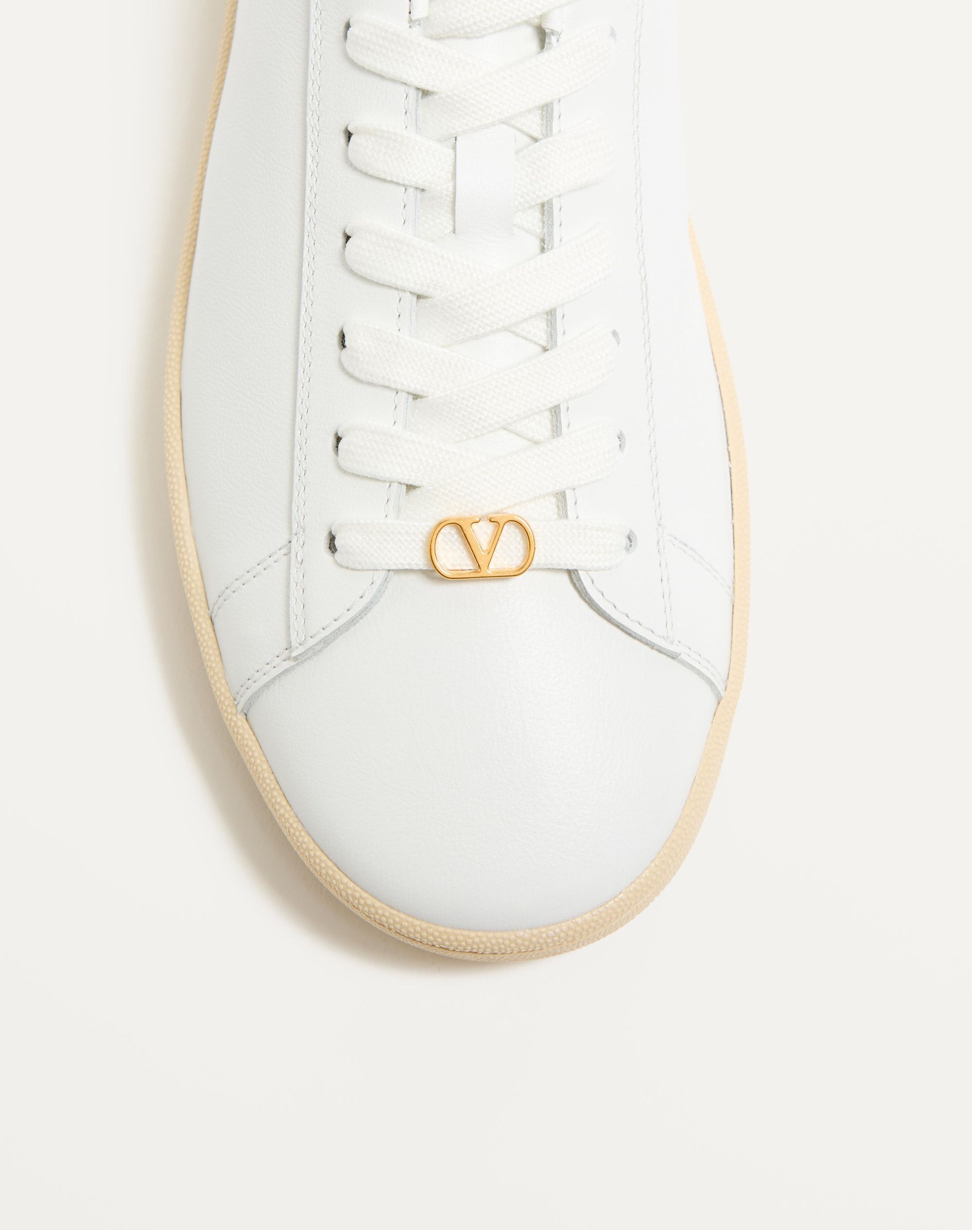 Valentino White Leather Vlogo Signature Sneakers In White