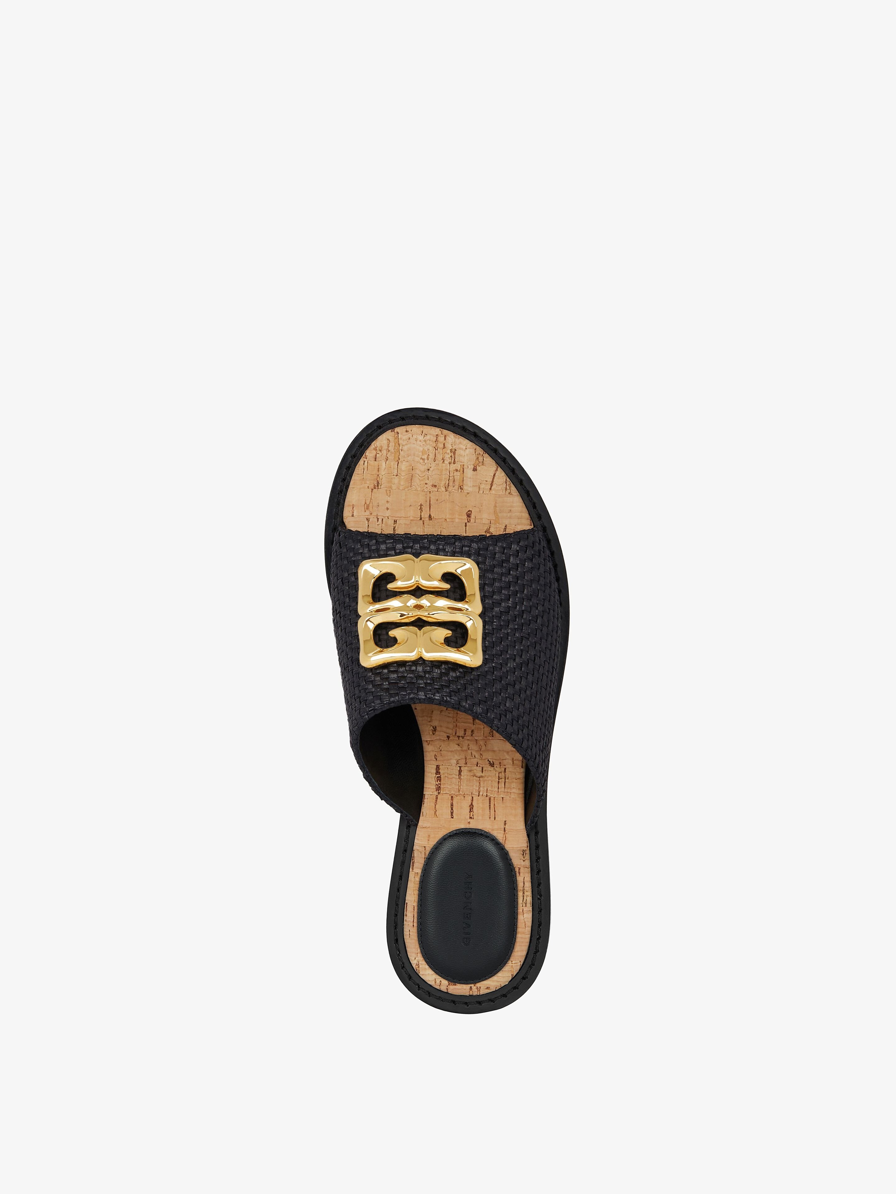Shop Givenchy 4g Liquid Flat Mules In Raffia