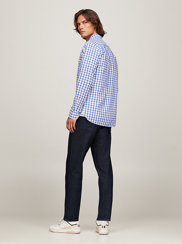 Tommy Hilfiger Flex Micro-plaid Shirt In Blue