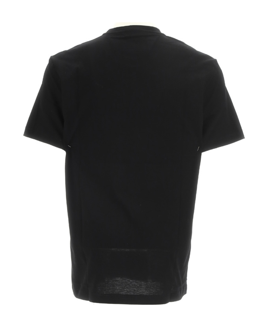 Versace Blue Crewneck T-shirt With 90's Logo Print In Black
