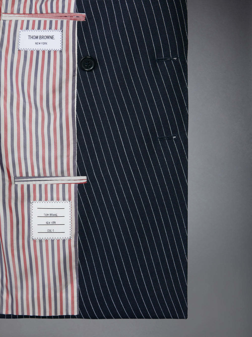 Thom Browne Pinstripe Wool Blazer In Black