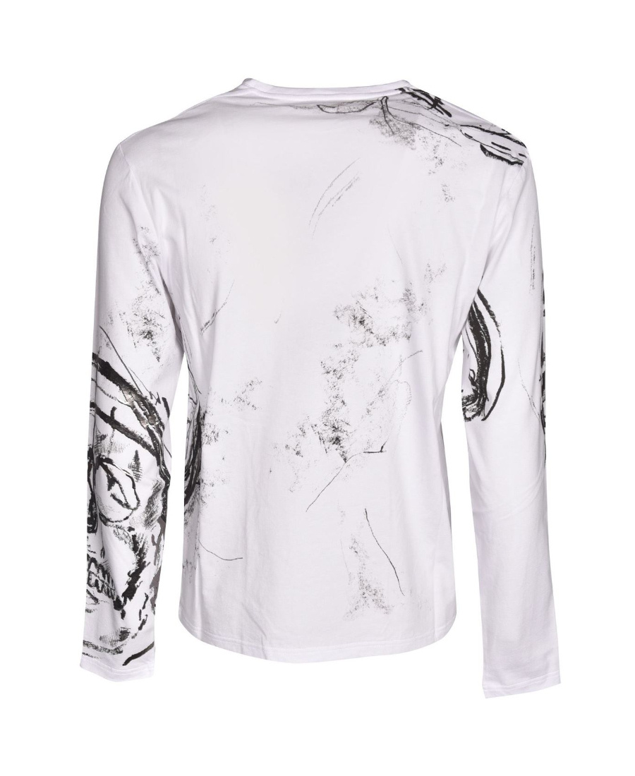 Alexander Mcqueen Skull Print Long-sleeved Top In White