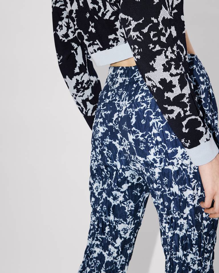 Kenzo Floral Camouflage Casual Pants In Blue