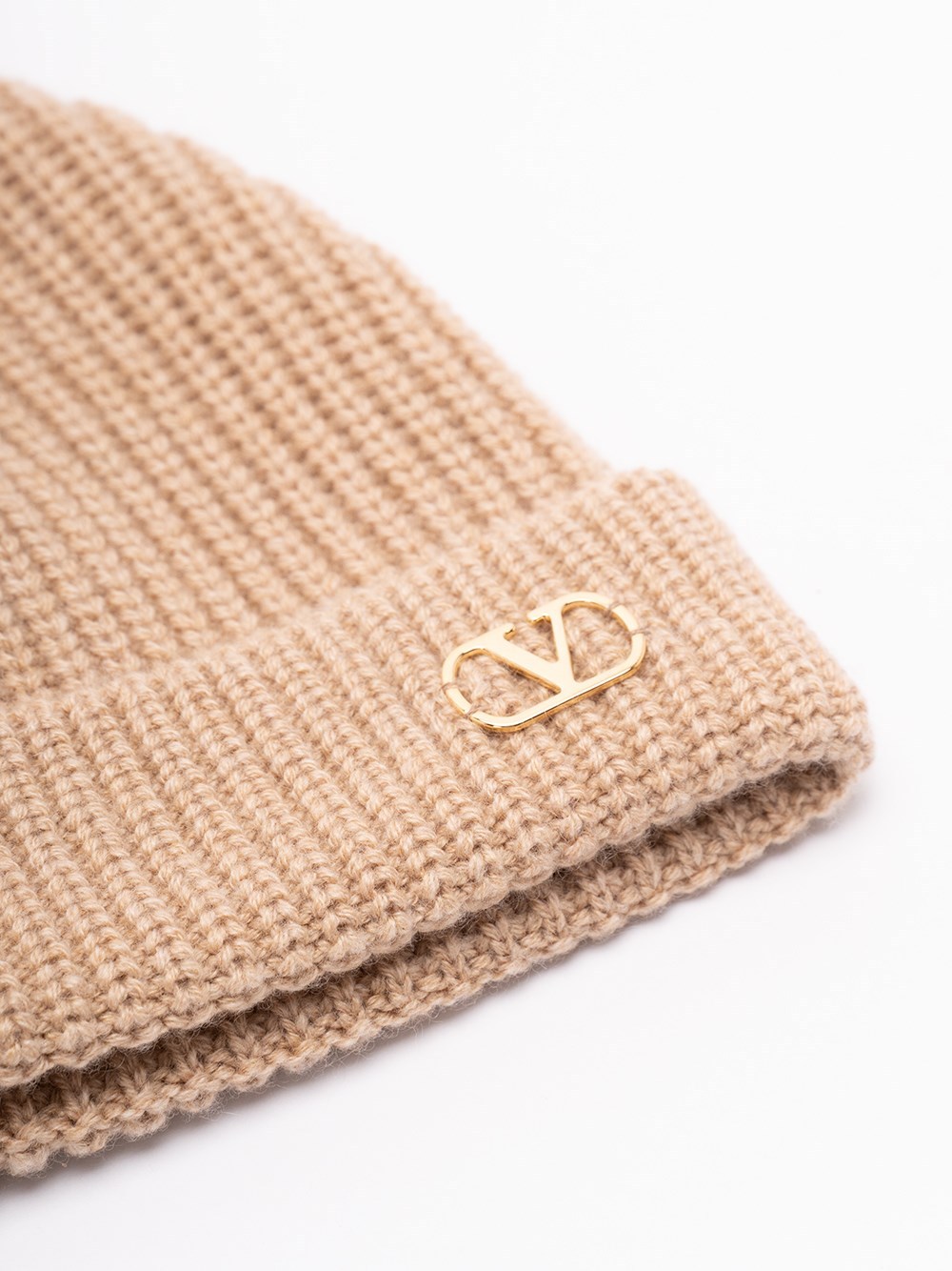 Valentino Vlogo Ribbed Beanie