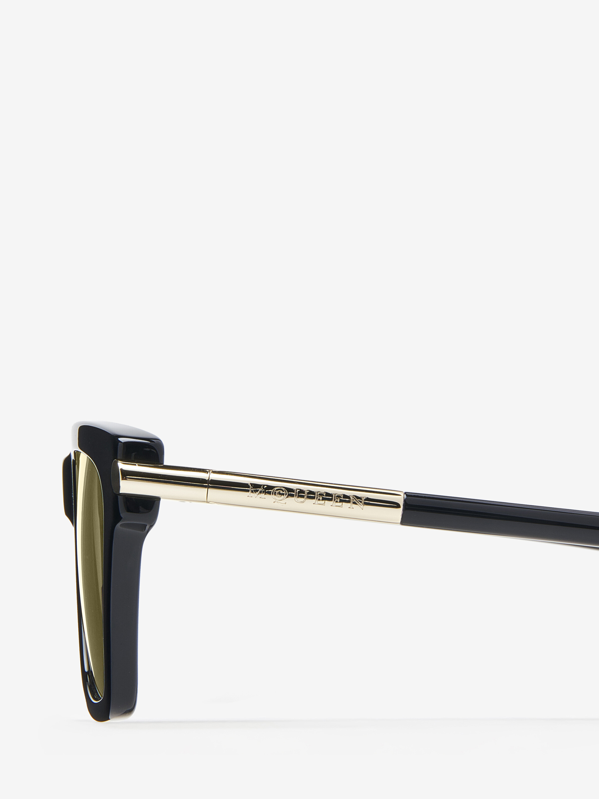 Alexander Mcqueen Men's T-bar Icon Square Sunglasses In Black/brown In Multi