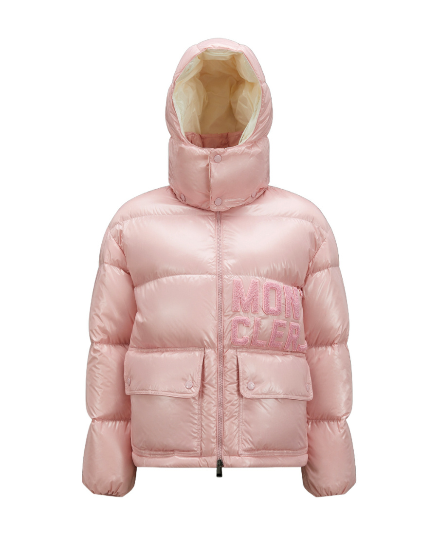 Moncler Abbaye Short Down Jacket In Pink