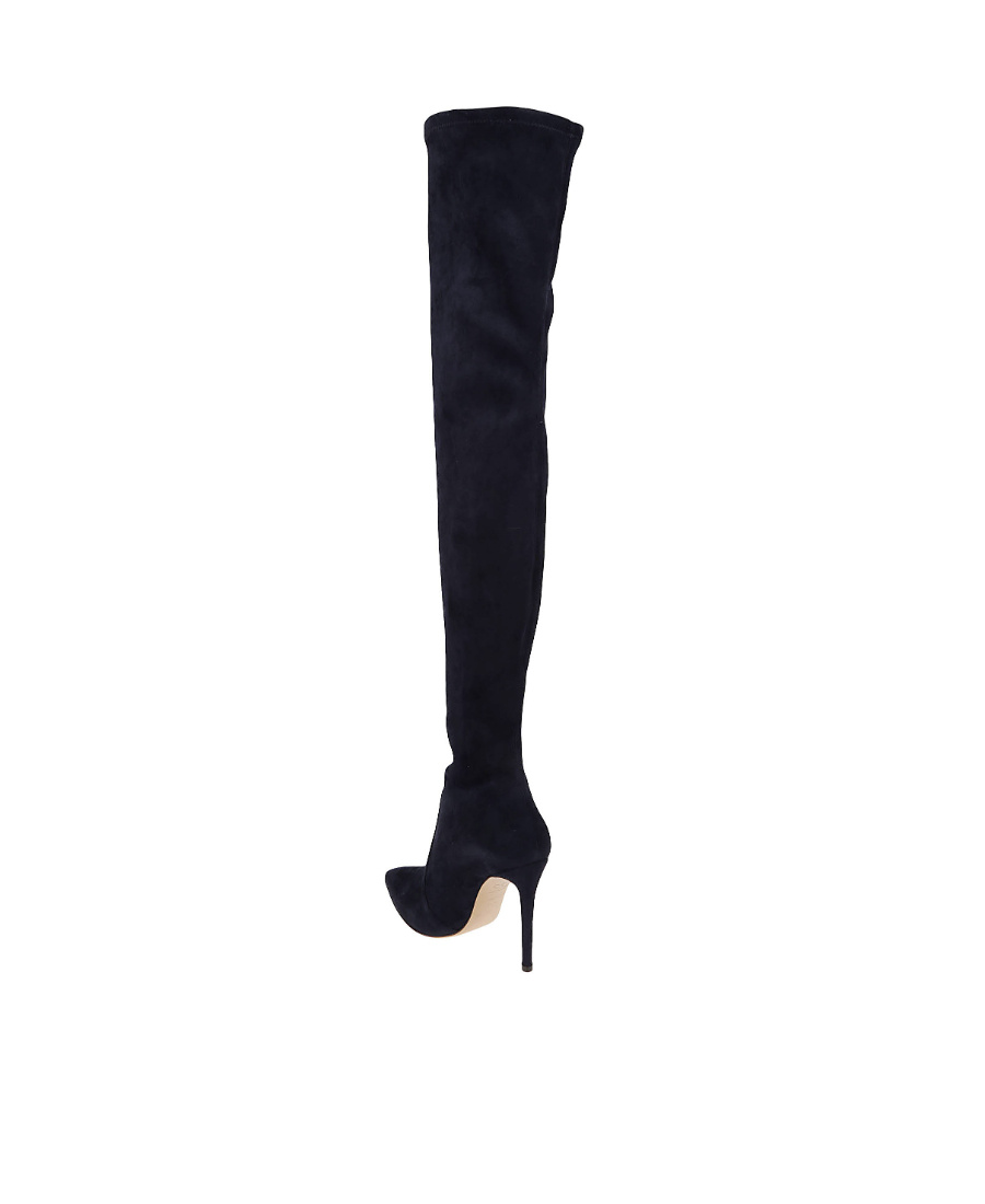 Casadei Pointed Toe Stiletto Heel Over-the-knee Boots In Black