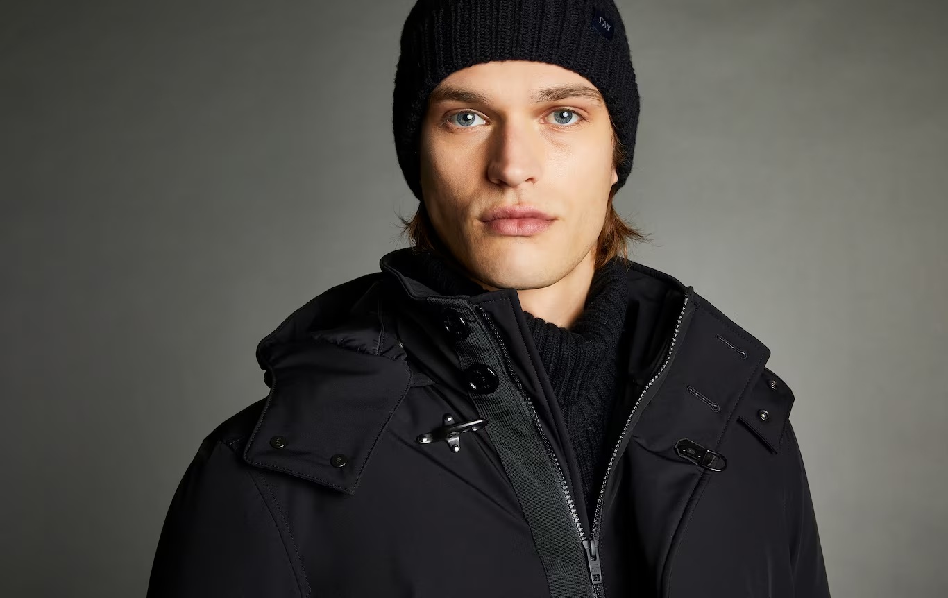 Fay Caban Hooded Down Jacket In Black