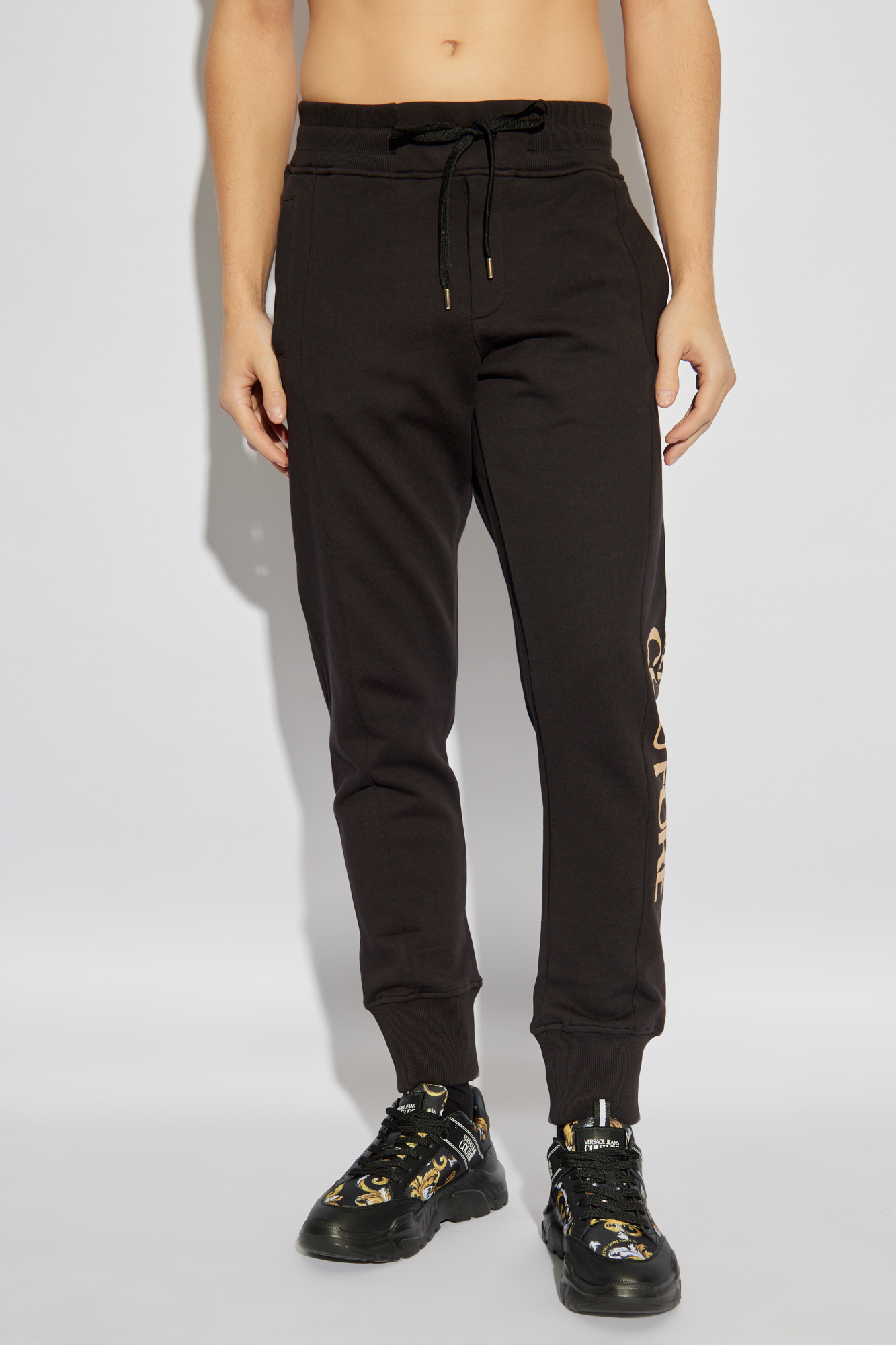Versace Jeans Drawstring Sweatpants In Black