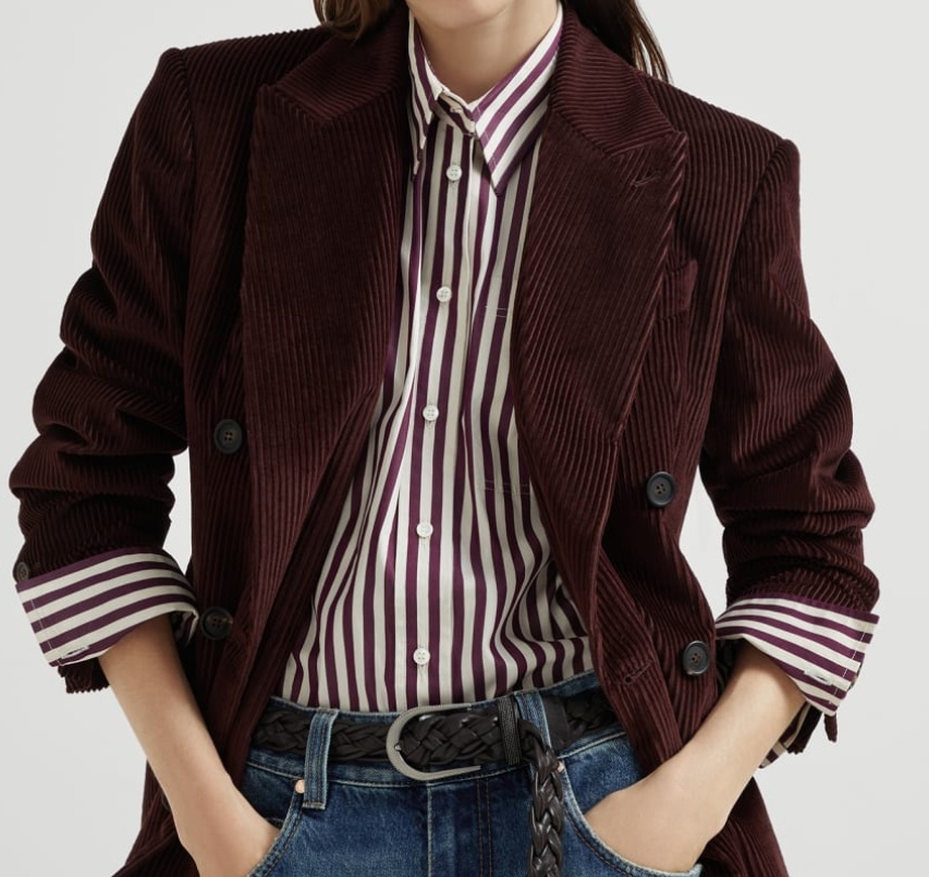 Brunello Cucinelli Oversized Double-breasted Cotton-corduroy Blazer In Black