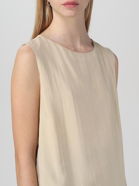 Fabiana Filippi Sleeveless Vest With Round Neck In Nude