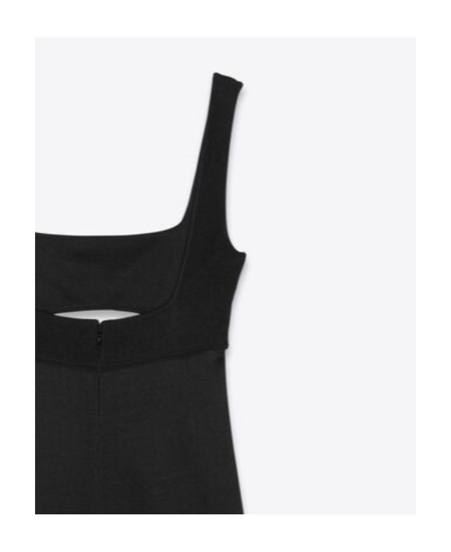 Saint Laurent Cut-out Sleeveless Mini Dress In Black