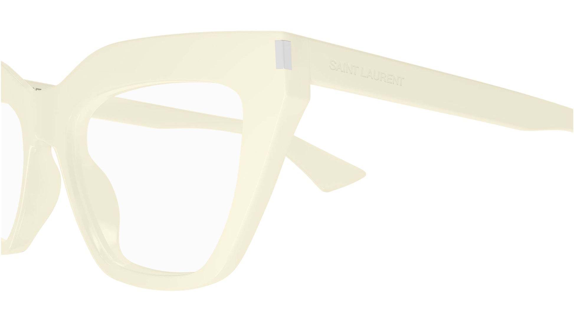 Saint Laurent Cat-eye Frame Plain Glasses In Ivory