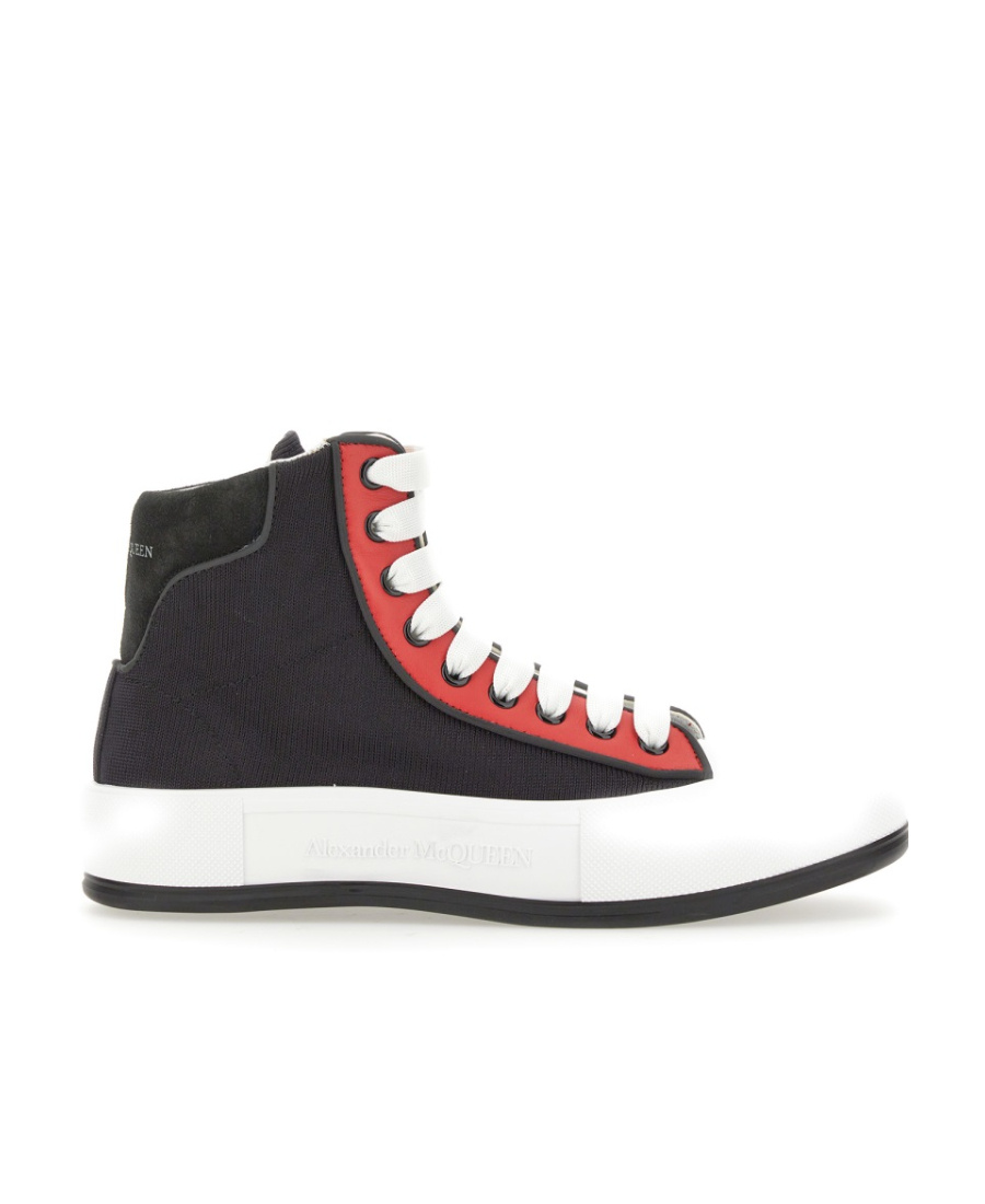 Alexander Mcqueen Tread Slick Lace-up Sneakers In Black