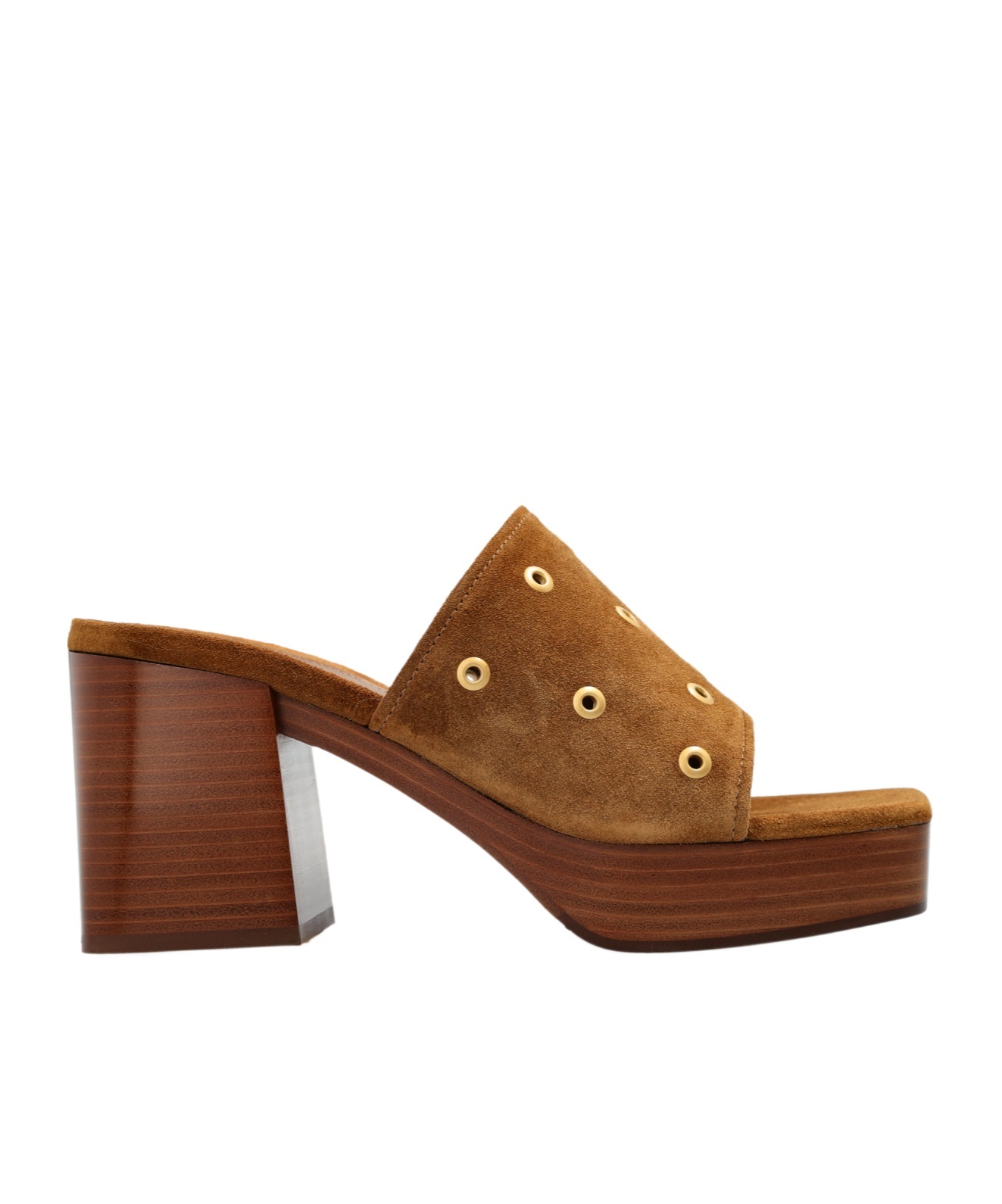 Gianvito Rossi Grommet-embellished Suede Platform Sandals In Brown