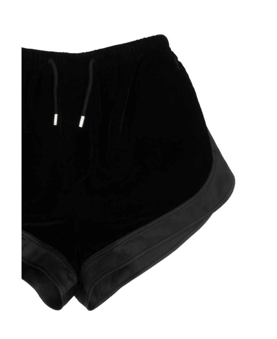 Saint Laurent Panelled Drawstring Mini Shorts In Black