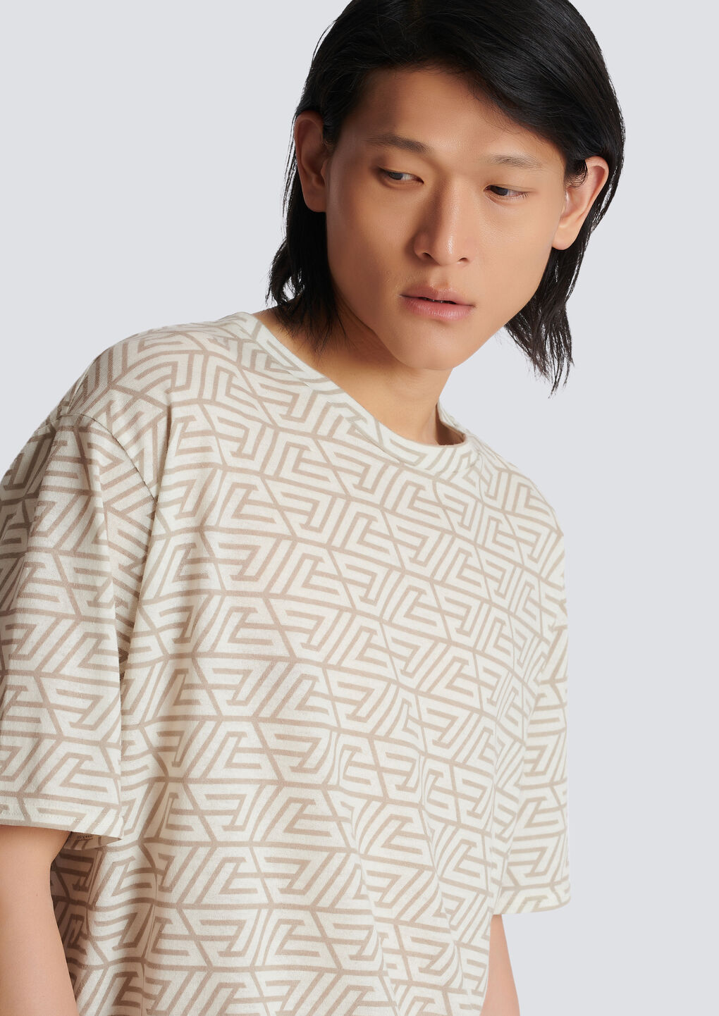 Balmain All-over Graphic-print T-shirt In White