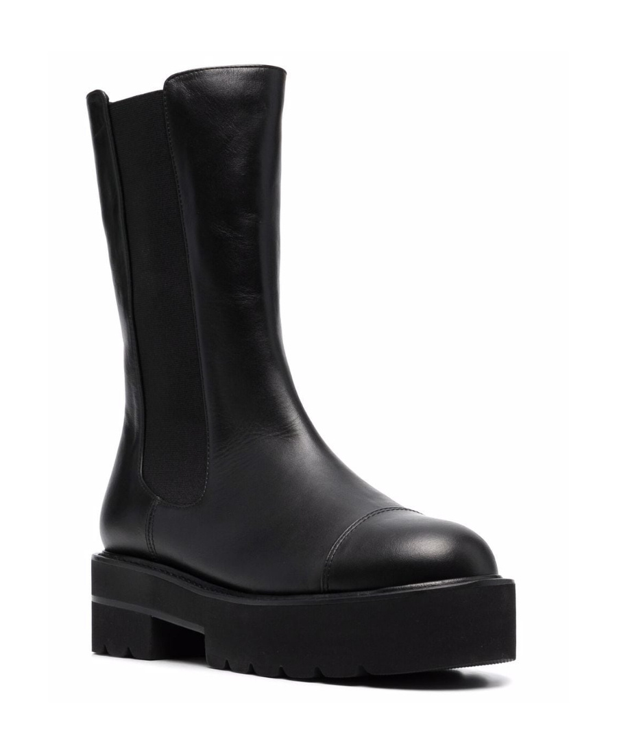 Stuart Weitzman Black High Boots With Thick Soles In Black
