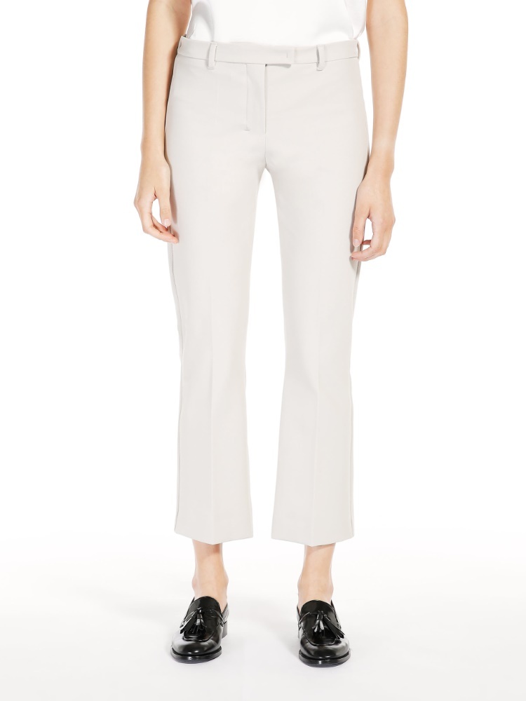 Max Mara Cotton Blended Casual Pants In White