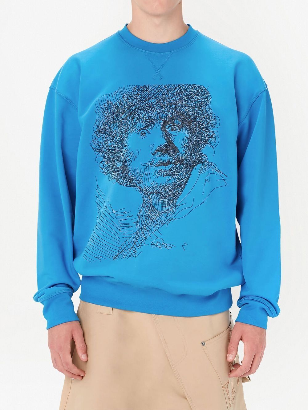 Jw Anderson Rembrandt Embroidered Sweatshirt In Blue