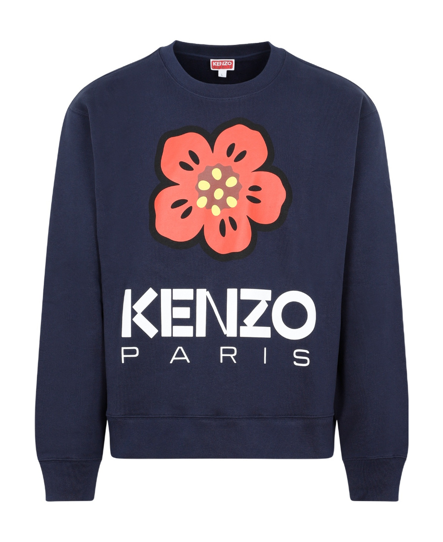 Kenzo Boke Flower Stretch-cotton Sweatshirt In Blue