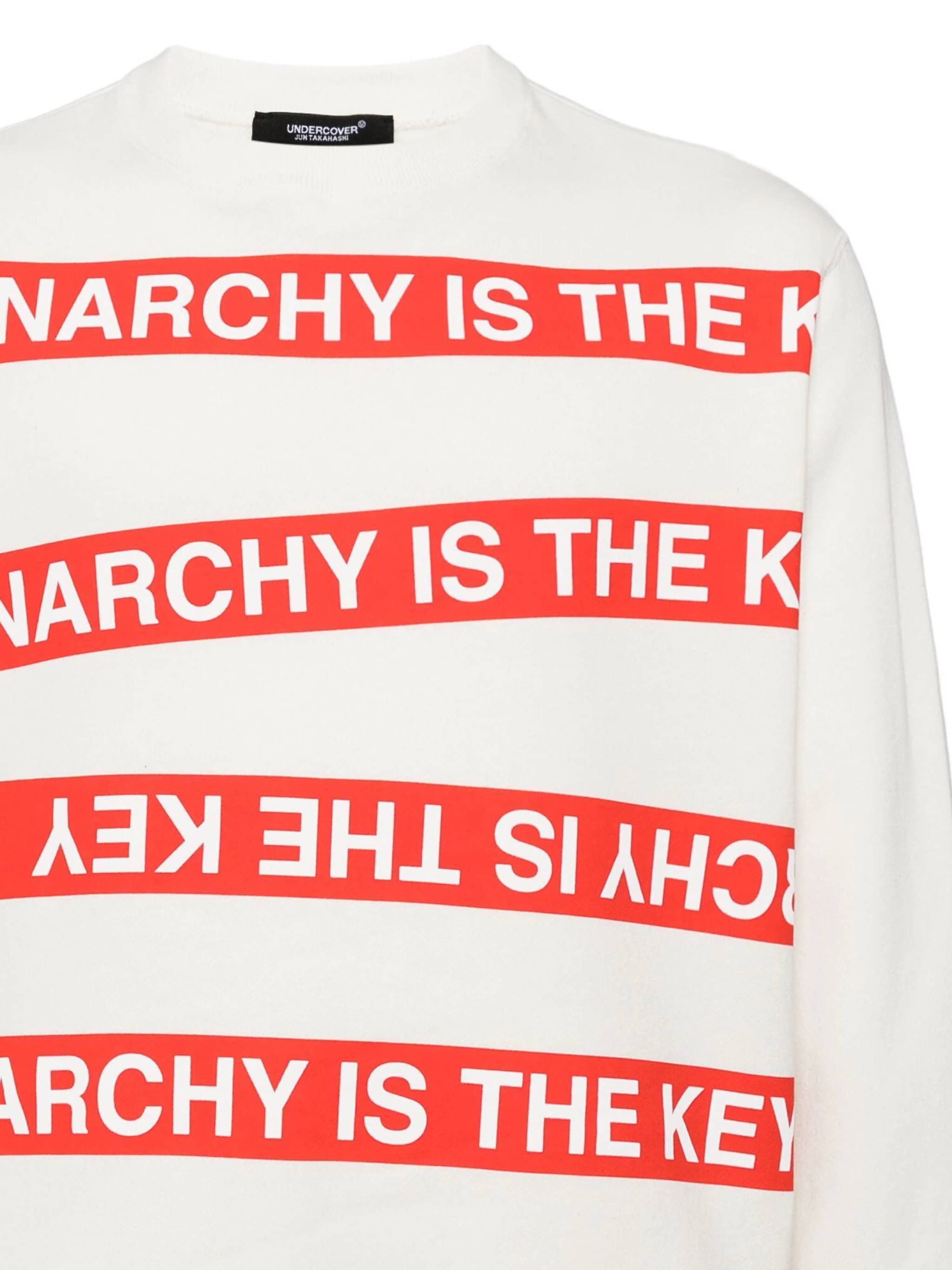 Undercover Anarchy Is The Key Cotton Fleece Sweatshirt In White